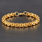 Beveled Box Chain Bracelet (Gold)