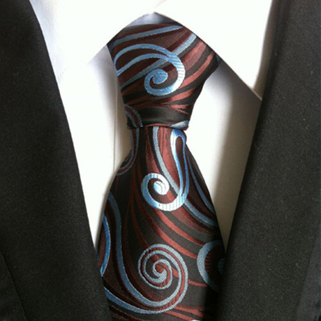 Blanc // Handmade Silk Tie // Light Blue + Brown