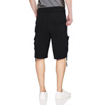 BeLighted Cargo Shorts + Twill Piping // Black (36)