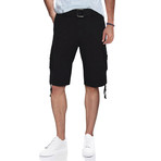 BeLighted Cargo Shorts + Twill Piping // Black (40)