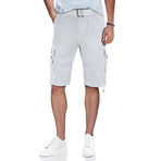 BeLighted Cargo Shorts + Twill Piping // White (38)