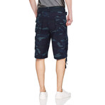BeLighted Cargo Shorts + Twill Piping // Navy Camo (40)