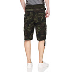 BeLighted Cargo Shorts + Twill Piping // Olive Camo (40)