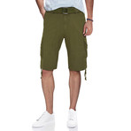 BeLighted Cargo Shorts + Twill Piping // Olive (34)