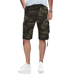 BeLighted Cargo Shorts + Twill Piping // Olive Camo (30)