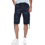 BeLighted Cargo Shorts + Twill Piping // Navy Camo (38)