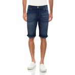Frayed Denim Shorts // Medium Blue (36)