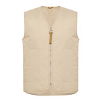 Yalla Quilted Utility Vest // Beige (XL)