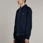 Repton Check Lined Harrington Jacket // Blue (S)