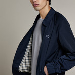 Repton Check Lined Harrington Jacket // Blue (M)