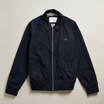 Repton Check Lined Harrington Jacket // Blue (XL)