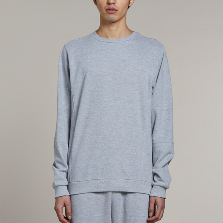 Noba Textured Crew Neck Sweatshirt // Gray (S)