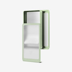 Zenlet 2+ Wallet // RFID Blocking Tray + Horizontal Compartment // Transparent + Sage Green
