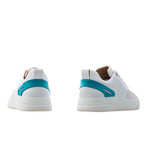 Woke Low Top Sneaker // Turquoise + White + Light Cream (Euro: 39)