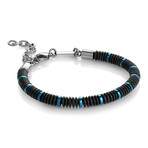 Beaded Bracelet // 5mm // Black + Blue