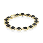 Magnetic Clasp Bracelet // Gold + Matte Onyx (7.7"L)