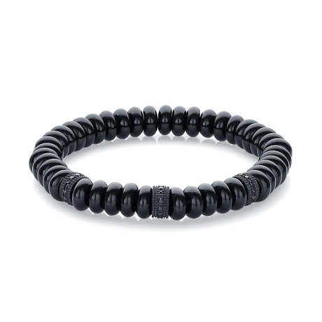 Beaded Bracelet // Shiny Black (7.7"L)