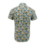 Floral Tapestry Short-Sleeve Shirt // Teal (XL)