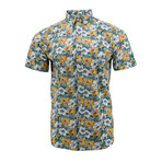 Floral Tapestry Short-Sleeve Shirt // Teal (XL)
