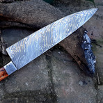 Damascus Chef Knife // Oak Wood