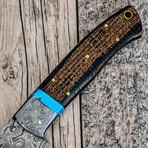 9.5" Damascus Chef Knife // Turquoise + Micarta