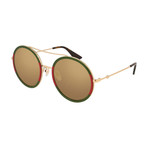 Gucci // Women's GG0061S-012 Polarized Sunglasses // Gold + Green