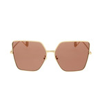 Women's GG0436S-001 Sunglasses // Gold + Brown