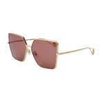Women's GG0436S-001 Sunglasses // Gold + Brown