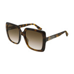 Women's GG0418S-003 Sunglasses // Havana + Brown Gradient