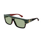 Men's GG0483S-003 Sunglasses // Black + Green