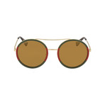 Gucci // Women's GG0061S-012 Polarized Sunglasses // Gold + Green