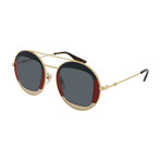 Gucci // Women's GG0105S-005 Sunglasses // Gold + Blue + Red + White