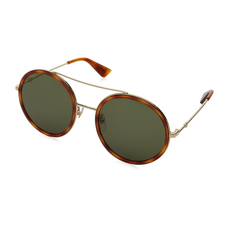 Gucci // Women's GG0061S-002 Sunglasses // Gold + Havana + Green