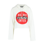 Unisex "Do Not Enter" Cropped Sweatshirt // White + Red (Euro: 40)