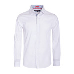 Solid Cotton-Stretch Long Sleeve Shirt // White (S)