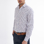 Santino Button-Up Shirt // White + Black (M)