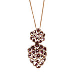 Stefan Hafner 18k Pink Gold Diamond + Ruby Necklace