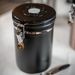Crate Coffee Canister With Co2-Release Valve (Silver)