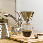 PRECISEBREW Pour Over Coffee Dripper Set + Double Layer Mesh Filter