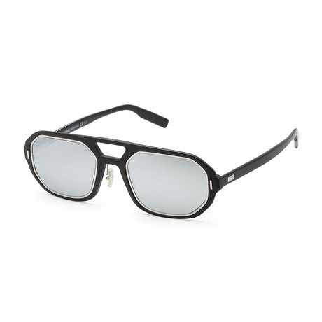 Men's AL1314S-0P5I-541I Sunglasses // Metallic Black Palladium + Silver Mirror