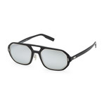 Men's AL1314S-0P5I-541I Sunglasses // Metallic Black Palladium + Silver Mirror