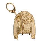 Gianni Versace // Leather Key Chain // Gold Tone