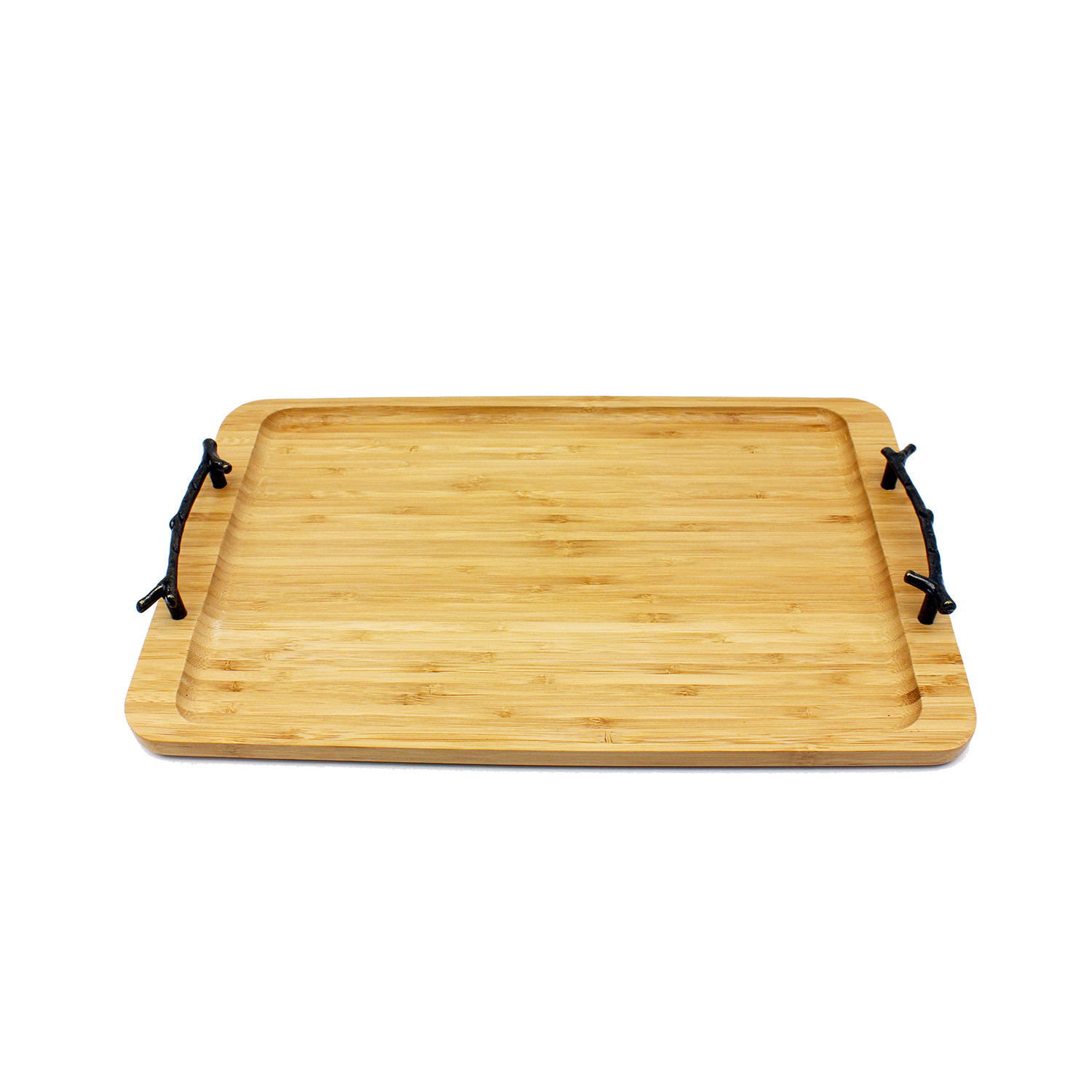 Bamboo Tray + Wrought Iron Handles BergHOFF Touch of Modern