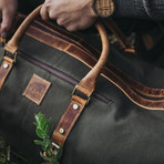 50L Augustine Duffel // Green Canvas + Leather