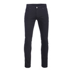 Striated Skinny-Stretch Cotton Pants // Black (30WX32L)
