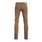 Striated Skinny-Stretch Cotton Pants // Taupe (36WX30L)