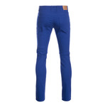 Striated Skinny-Stretch Cotton Pants // Royal (32WX30L)