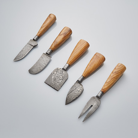 Damascus Cheese Knives Set