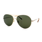 Oliver Peoples // Men's Rockmore OV1218S-503552 Sunglasses // Gold + Green