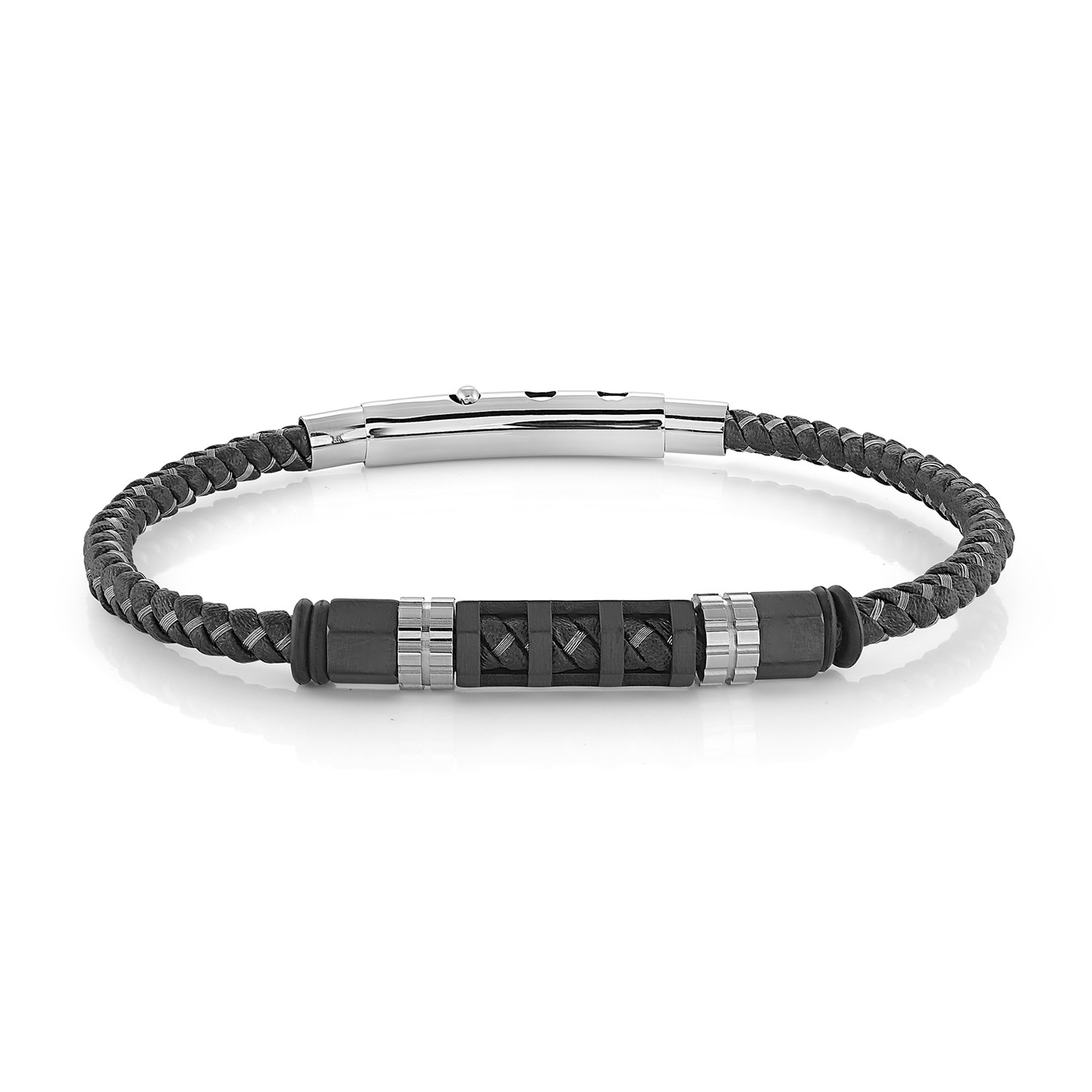 Beaded + Leather Bracelet // Black - Italgem - Touch of Modern